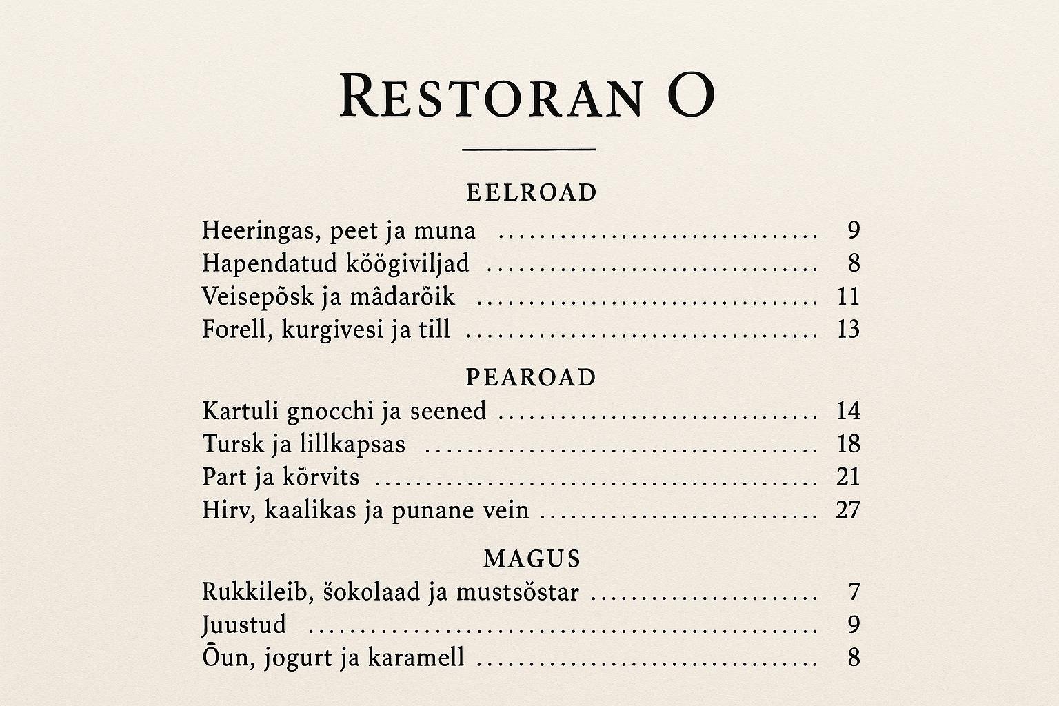 Laste menüü